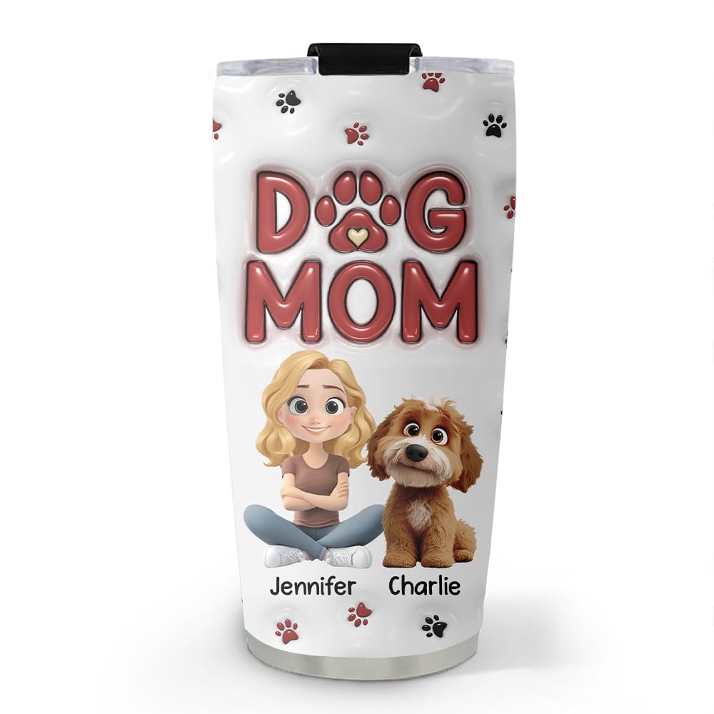 Amazon.com: Wrappiness Girl And Dog Cartoon Style Personalized